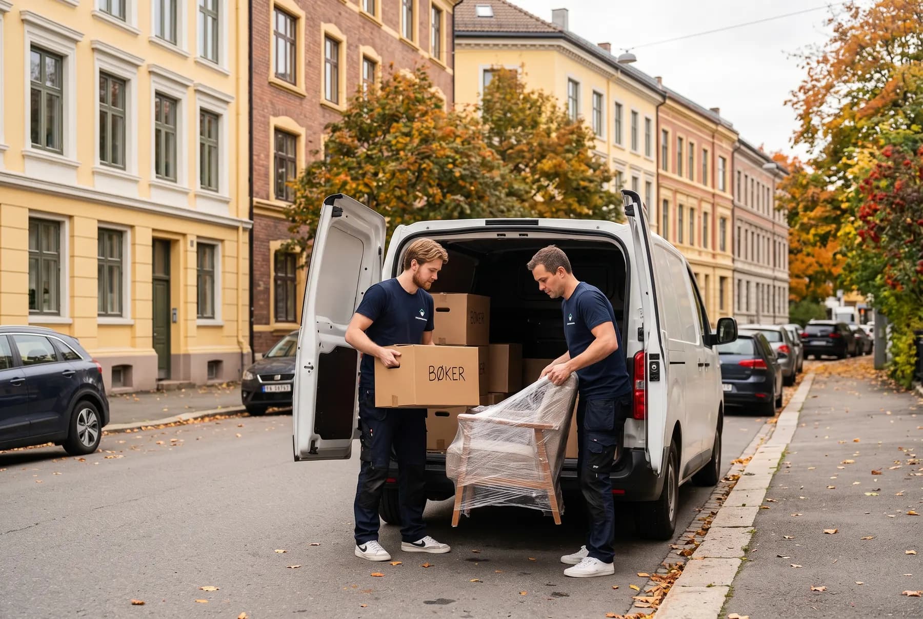 Esker lastes i varebil